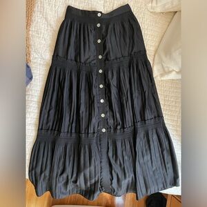 Soft surroundings satin maxi skirt